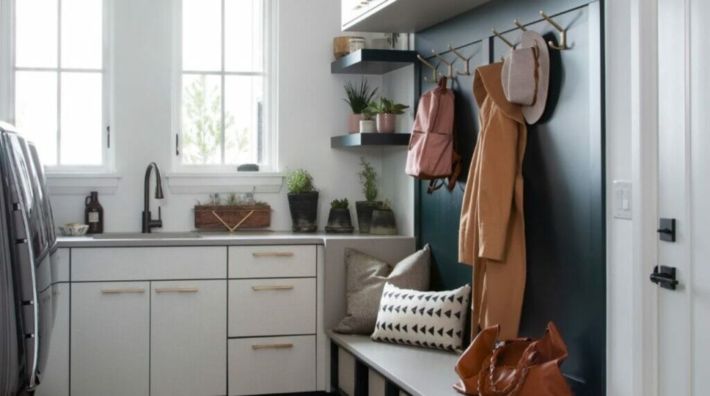 Nordic Laundry room in Caesarstone 4004 Raw Concrete | 2968