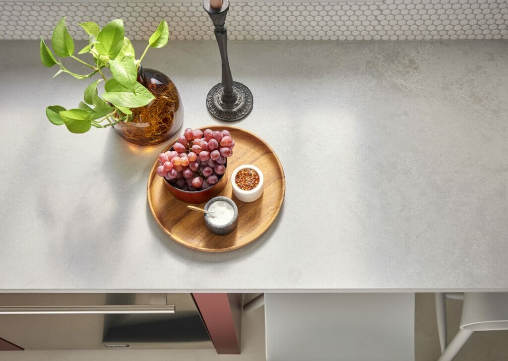 grey countertop with grapes