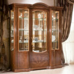 Traditional materials Glass fronted display cabinet