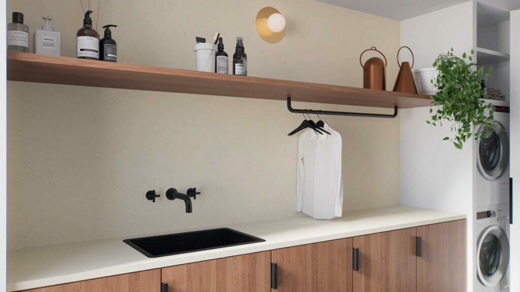 laundry room with grey countertops