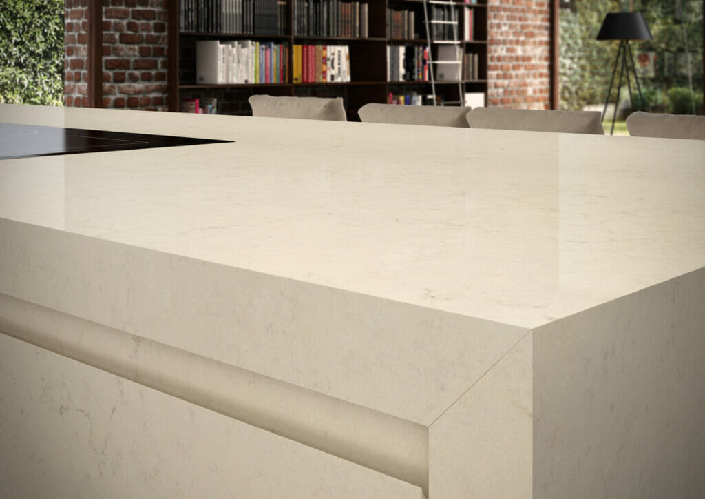 Cream quartz countertop