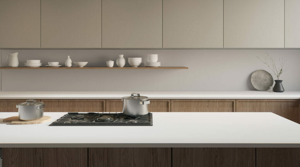 white porcelain kitchen countertops