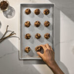 Snowdrift porcelain countertop of pure white with golden-brown veining